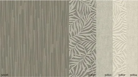 TEX 318 | Carta da parati vinilica e materica - Design felci + coord.